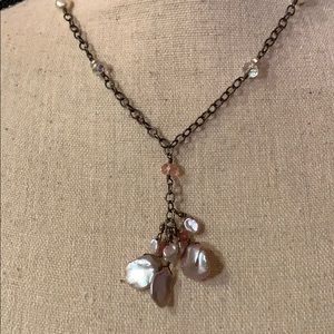 necklace pink shells and beads